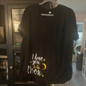 Black T-Shirt with Moon and Stars Design